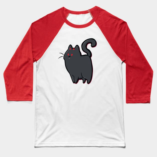 Devil Cat Baseball T-Shirt by Satyn